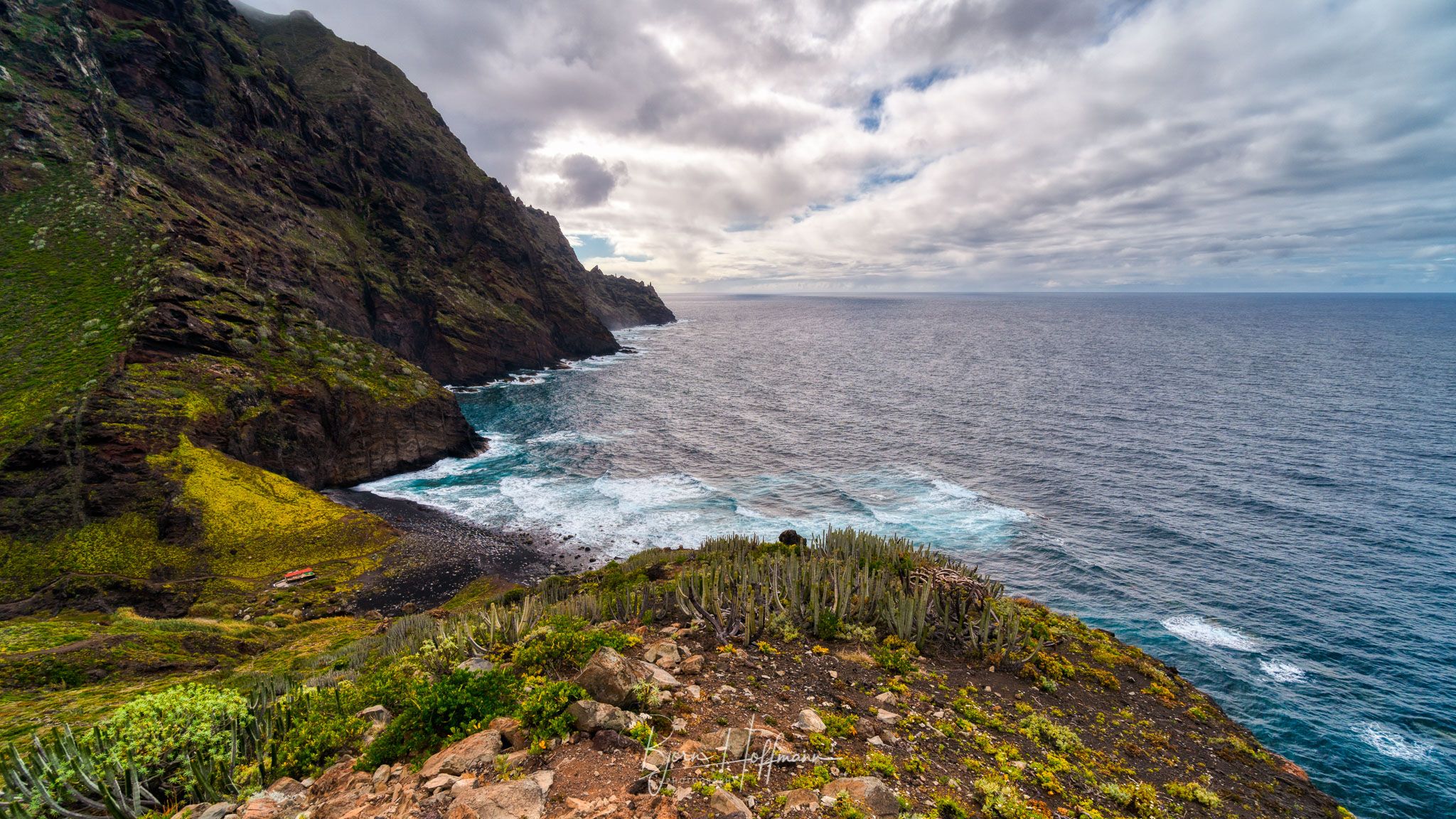 Tenerife Anaga Mountains, View on Playa Tamadite, Spain
