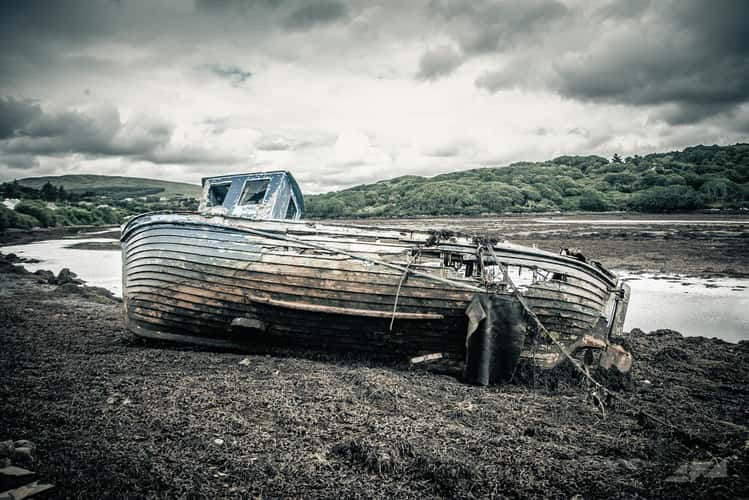 Abandoned fishing boat