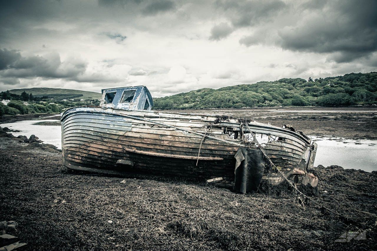 Abandoned fishing boat, Ireland
