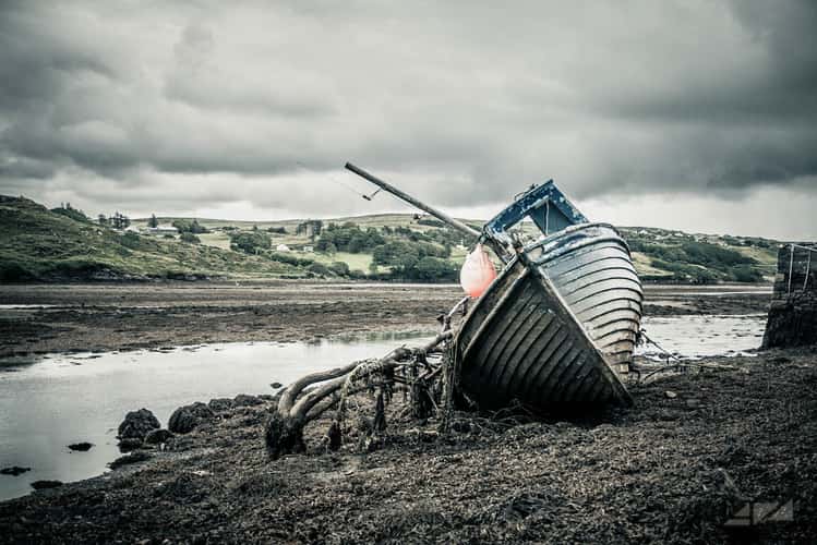 Abandoned fishing boat