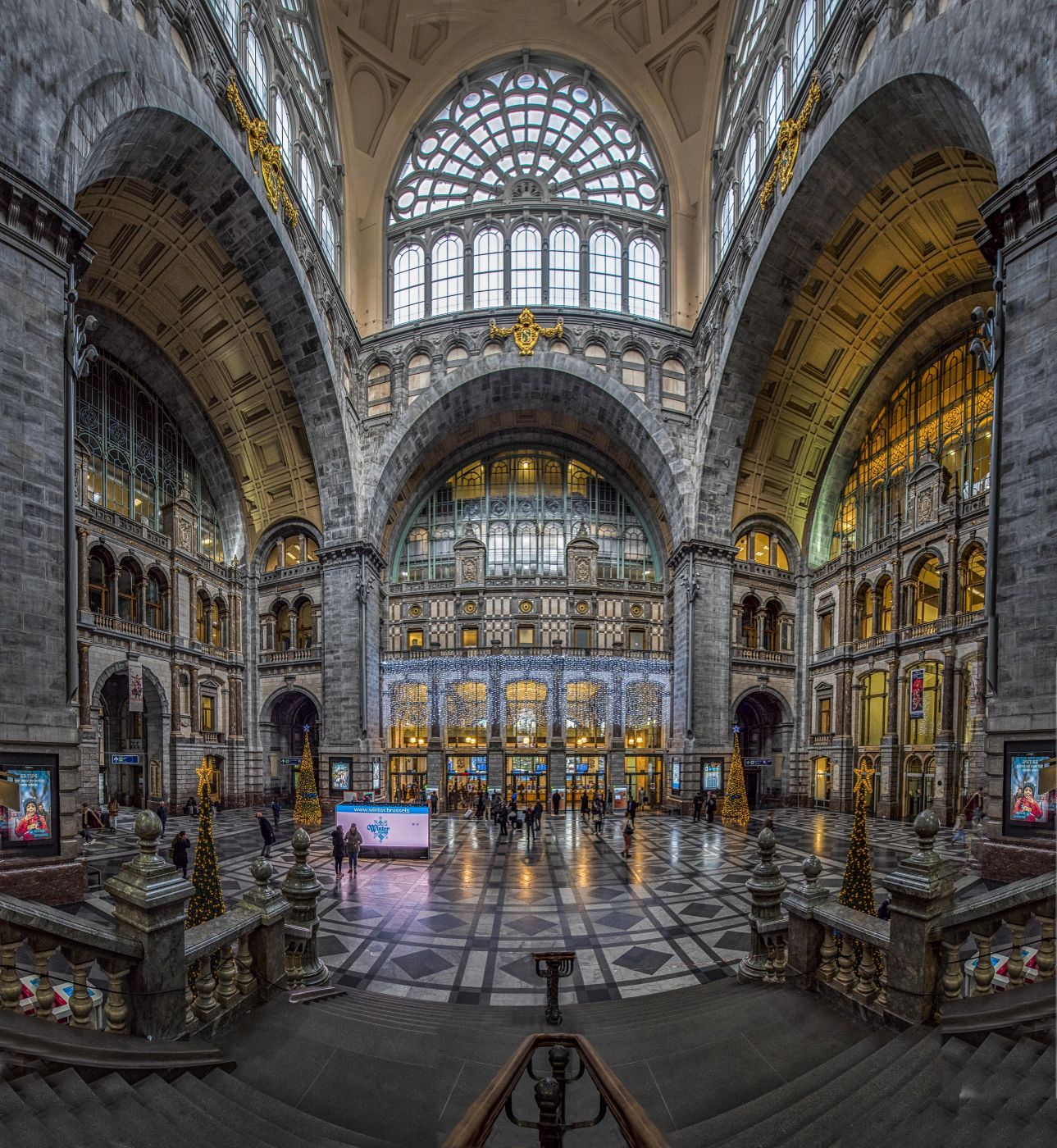 View from the Stairs, Entrance Hall, Antwerp Central Station, Belgium