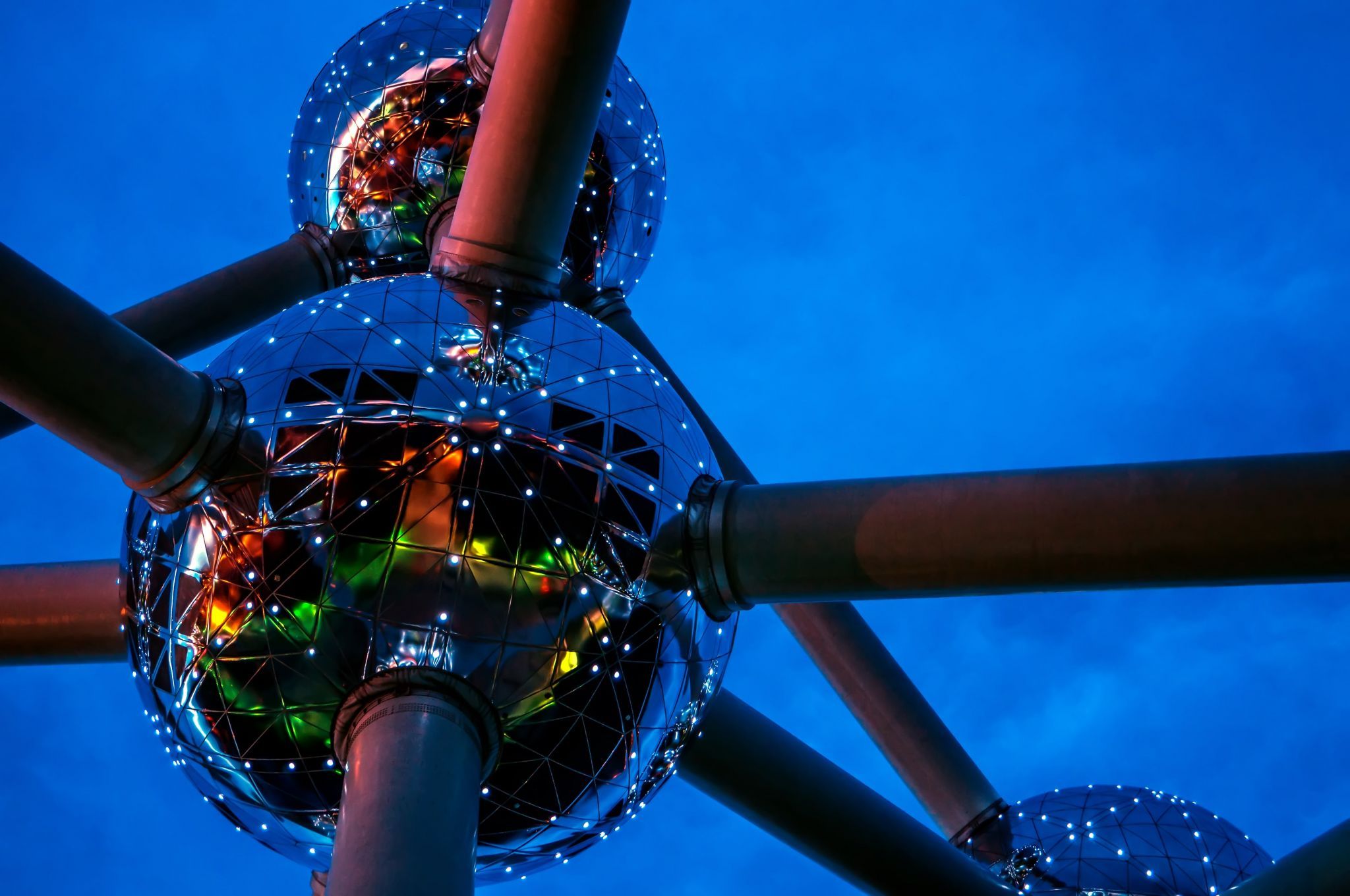 Close-up of Atomium, Brussels, Belgium