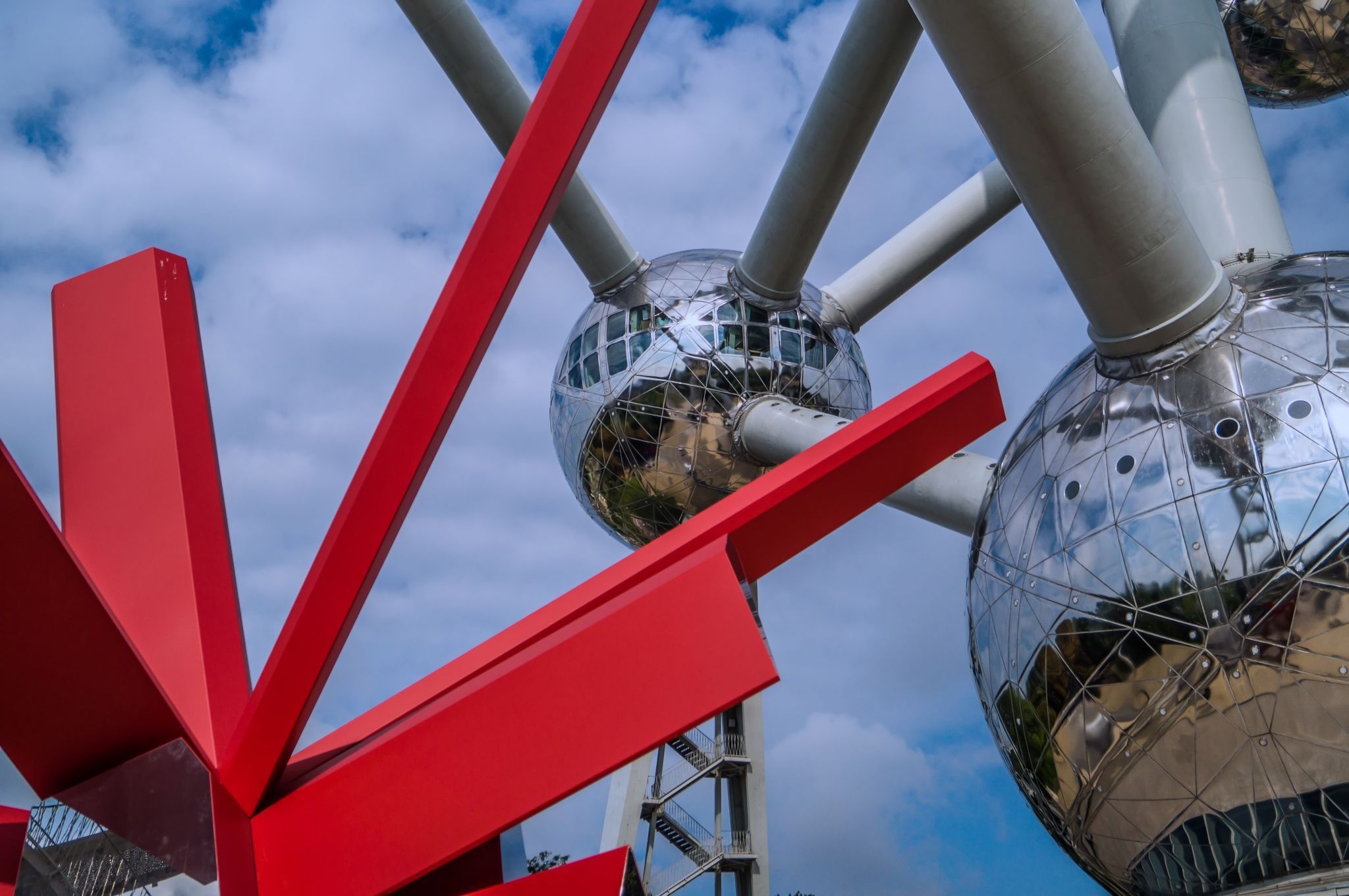 Close-up of Atomium, Brussels, Belgium