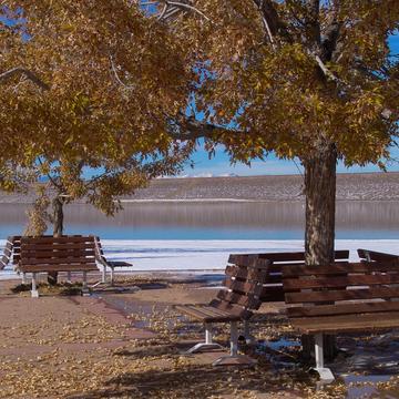 Benches at Cherry Creek Reservoir, USA