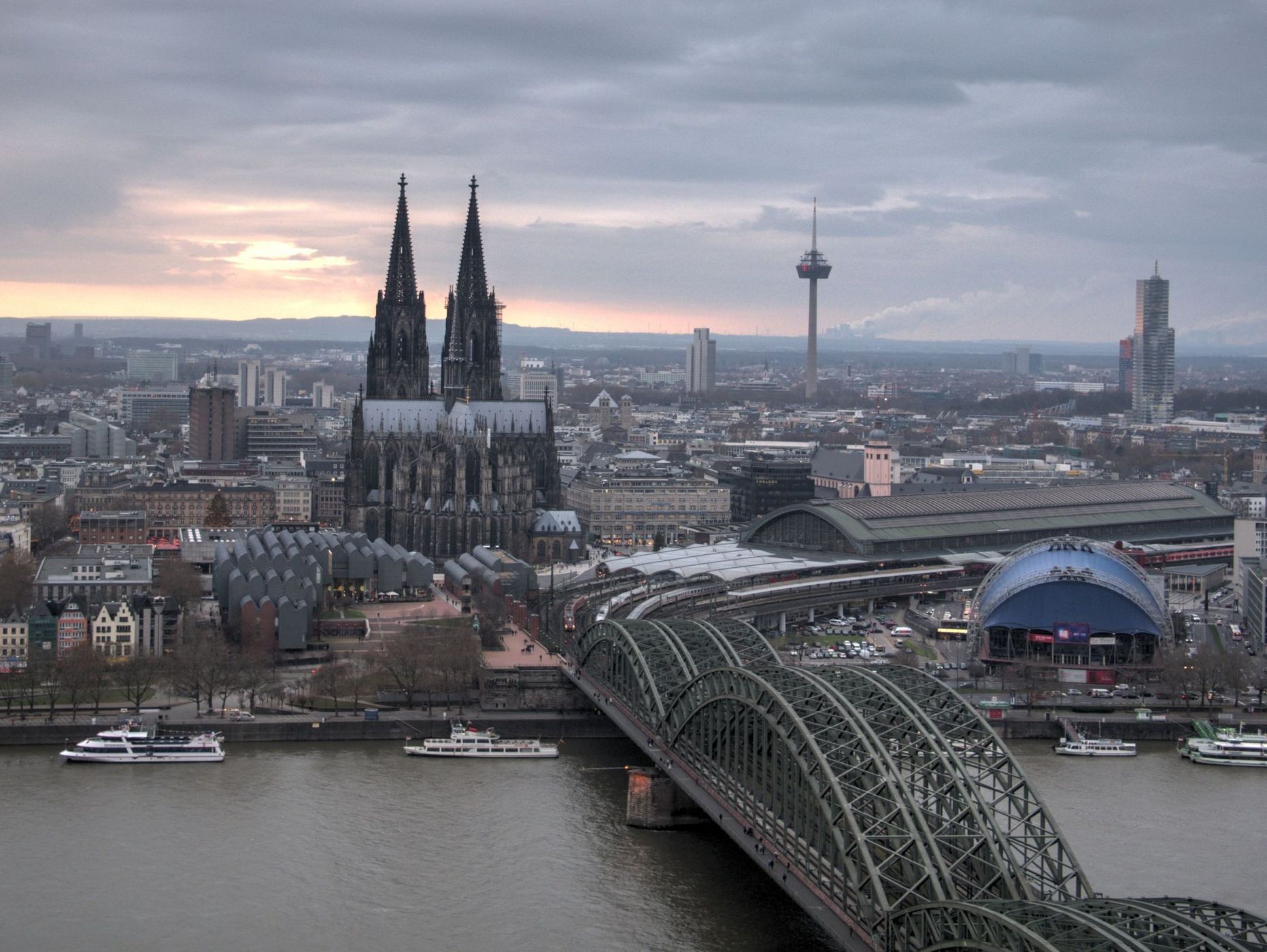 View from Triangle Tower in Cologne, Germany