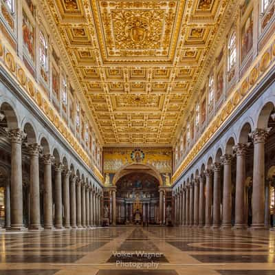 The main nave of St. Paul in front of the walls, Italy