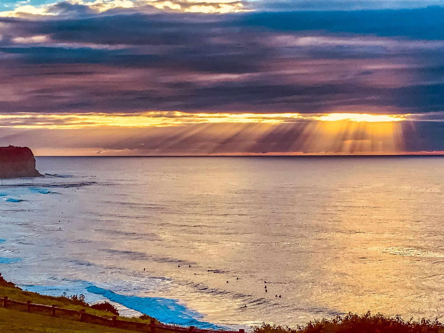 Early morning surf sunrise Warriwood Sydney, Australia