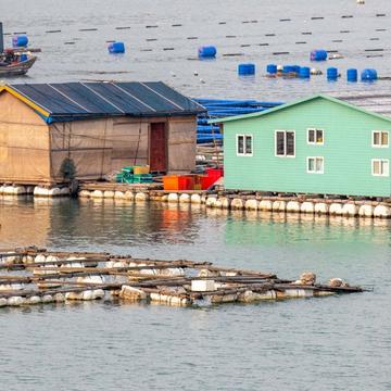 Fishing houses and fish ponds Xiapu, China