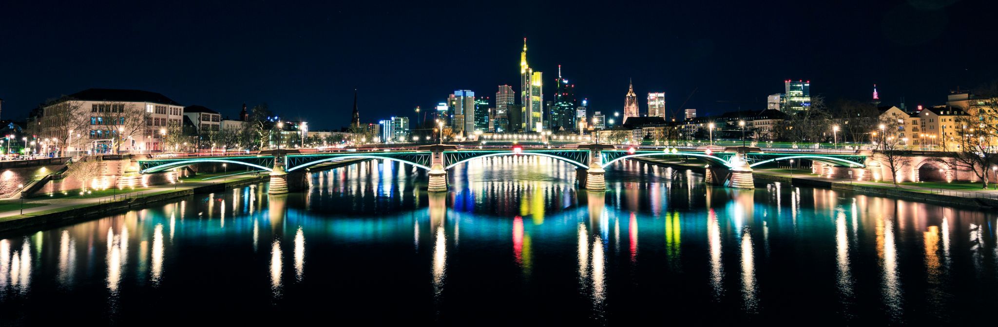 View from the Flößerbrücke, Frankfurt am Main, Germany