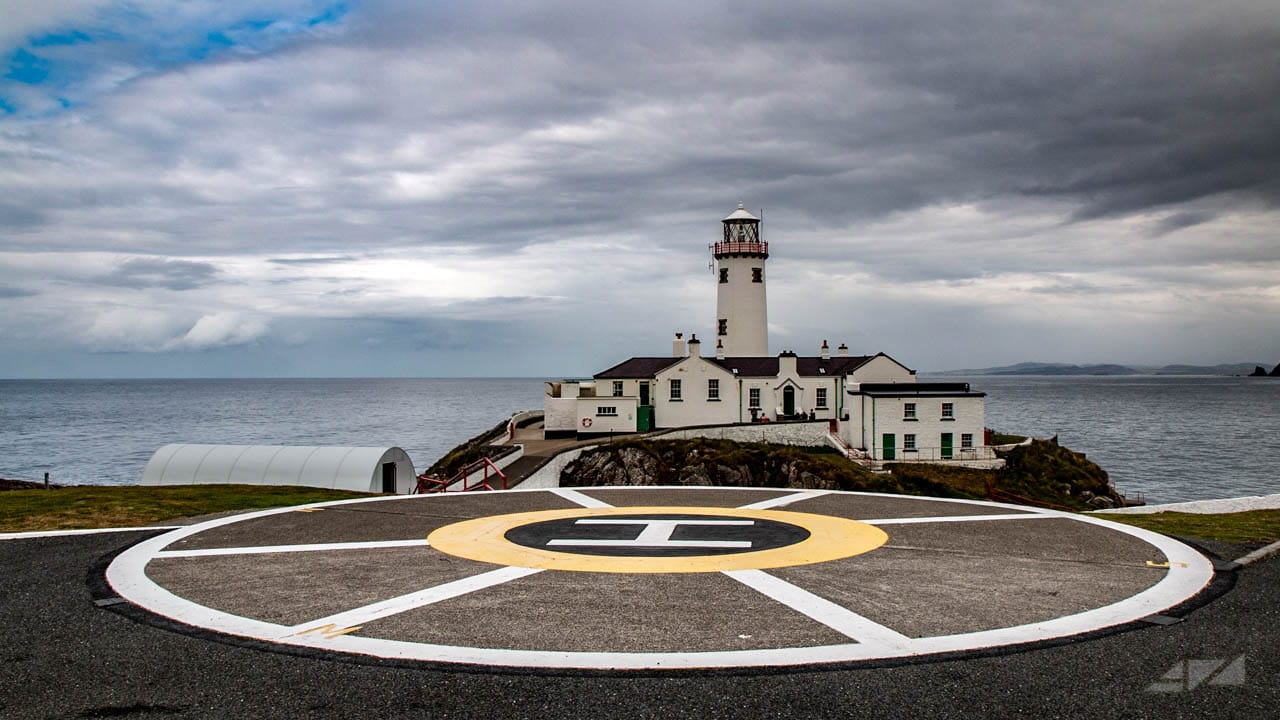 helicopter landing base in Fanad Head Lighthouse, Ireland
