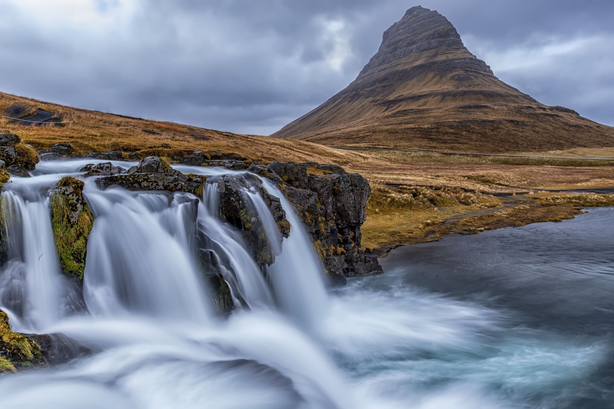 Kirkjufell Waterfall with Kirkjufell, Iceland