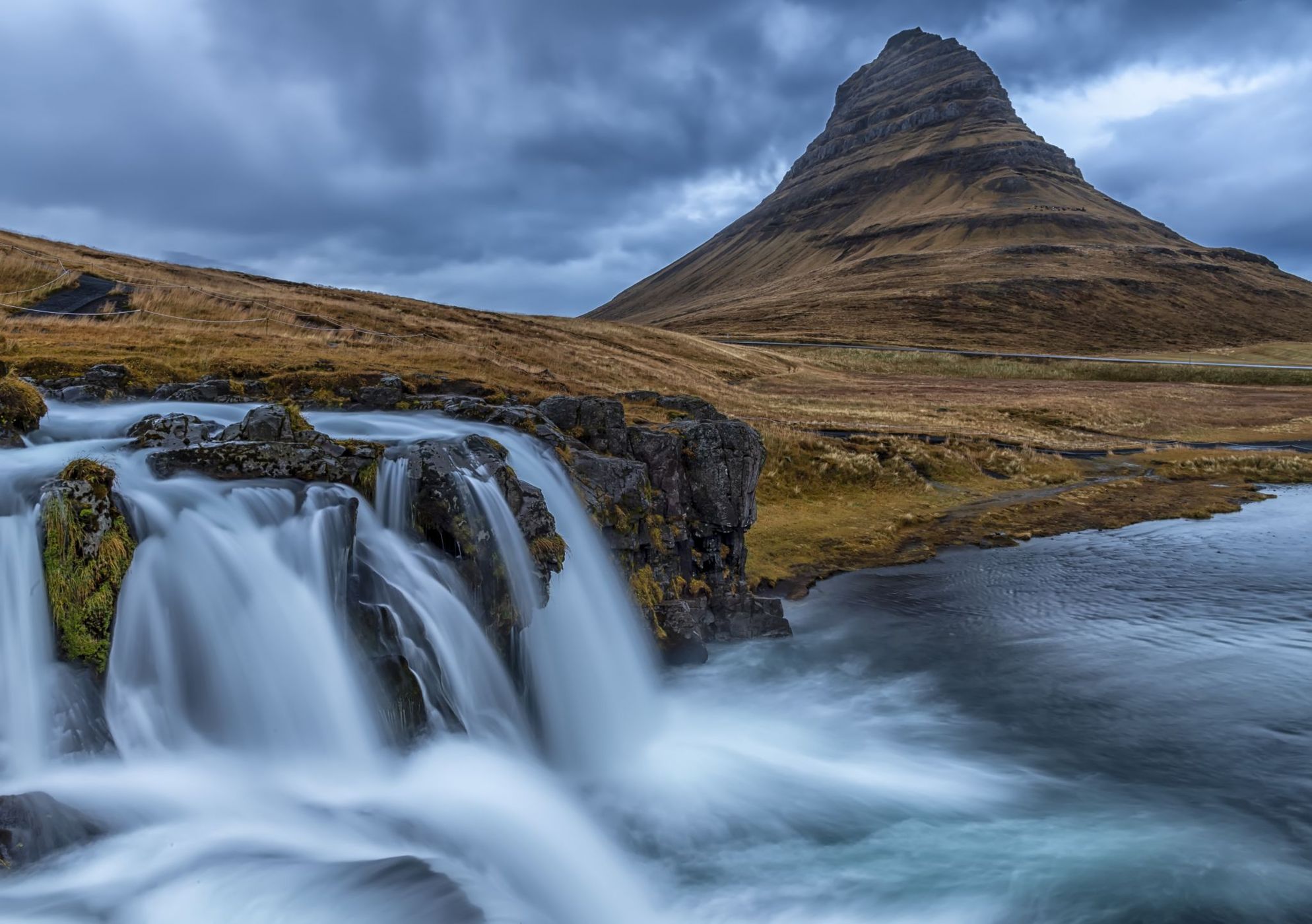 Kirkjufell Waterfall with Kirkjufell, Iceland