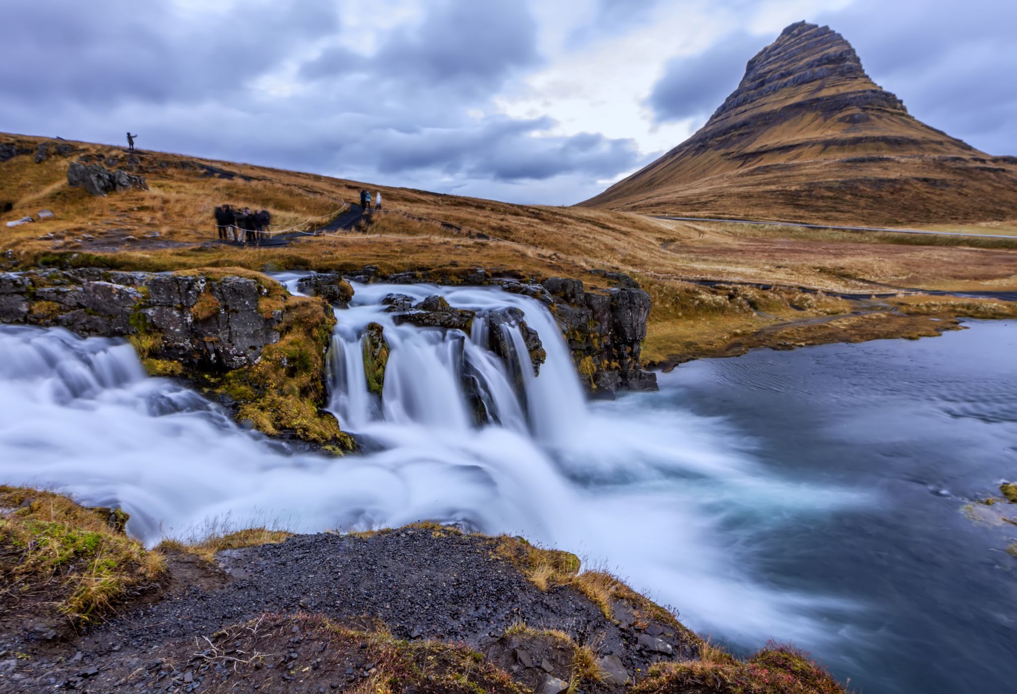 Kirkjufell Waterfall with Kirkjufell, Iceland