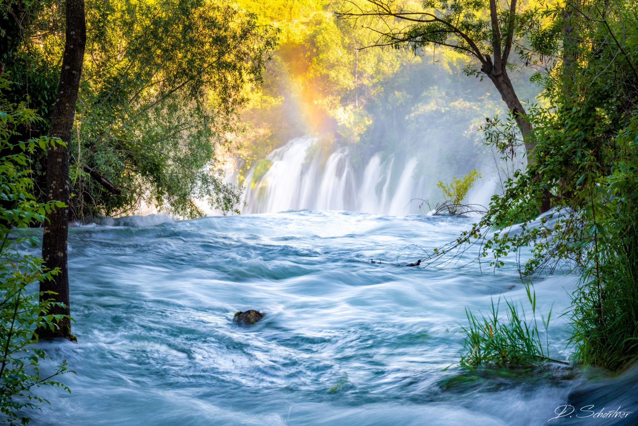 Kravica waterfall view from side, Bosnia and Herzegovina