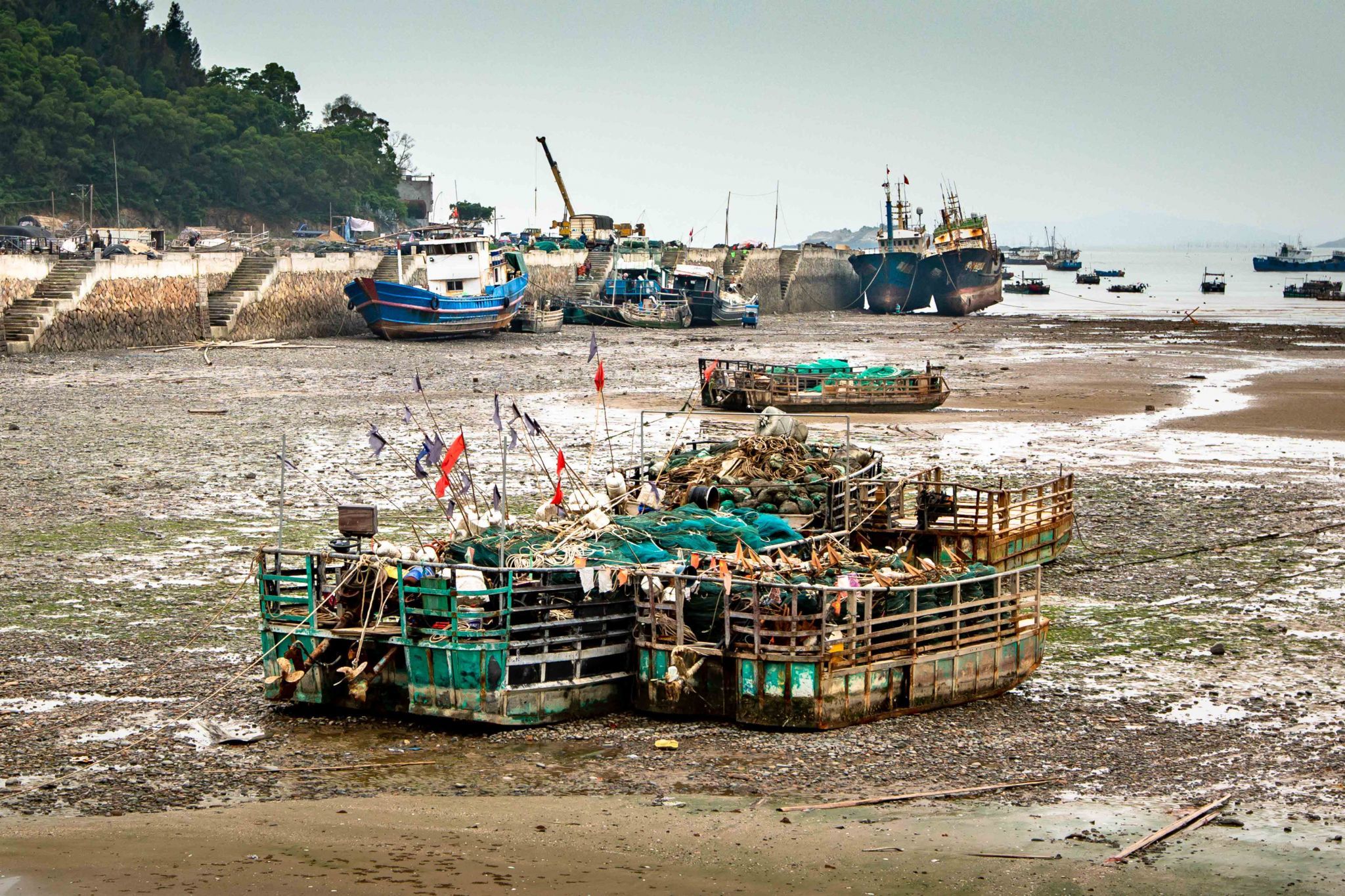 Low tide at xiaohaocun Xiapu, China