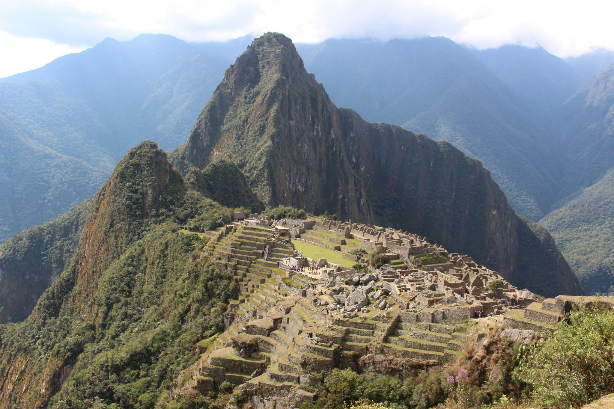 Machu Picchu, lower western terraces view, Peru