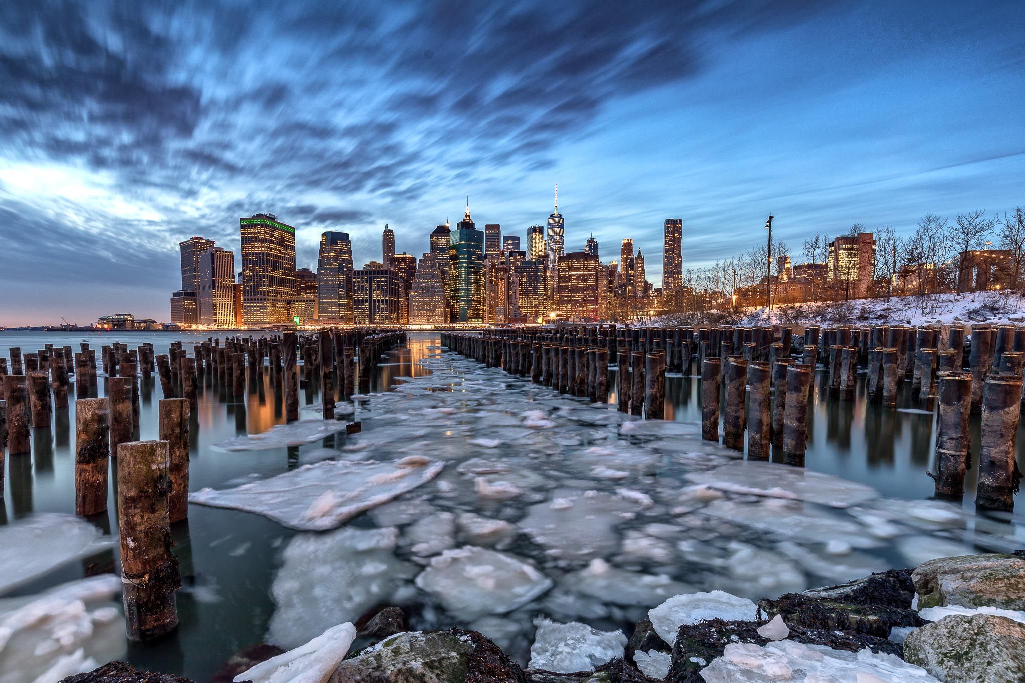 New York City Skyline from Pier 1, Brooklyn, USA