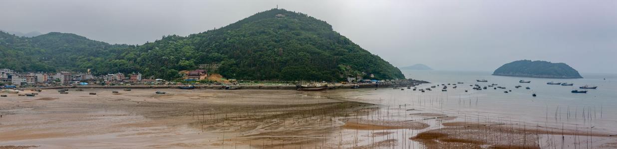 Panorama of Xishan at low tide Xiapu