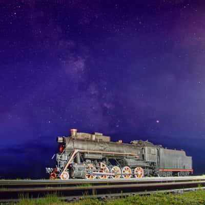 Port Baikal - Steam powered locomotive, Russian Federation