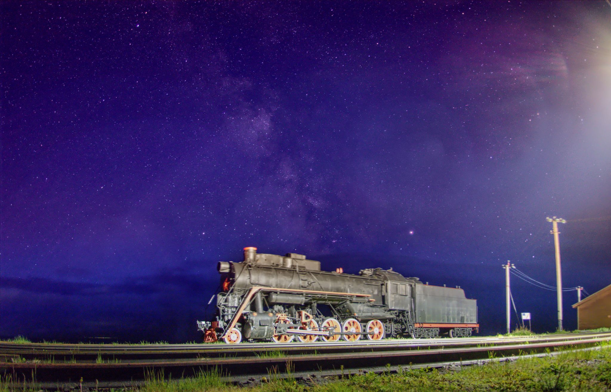 Port Baikal - Steam powered locomotive, Russian Federation