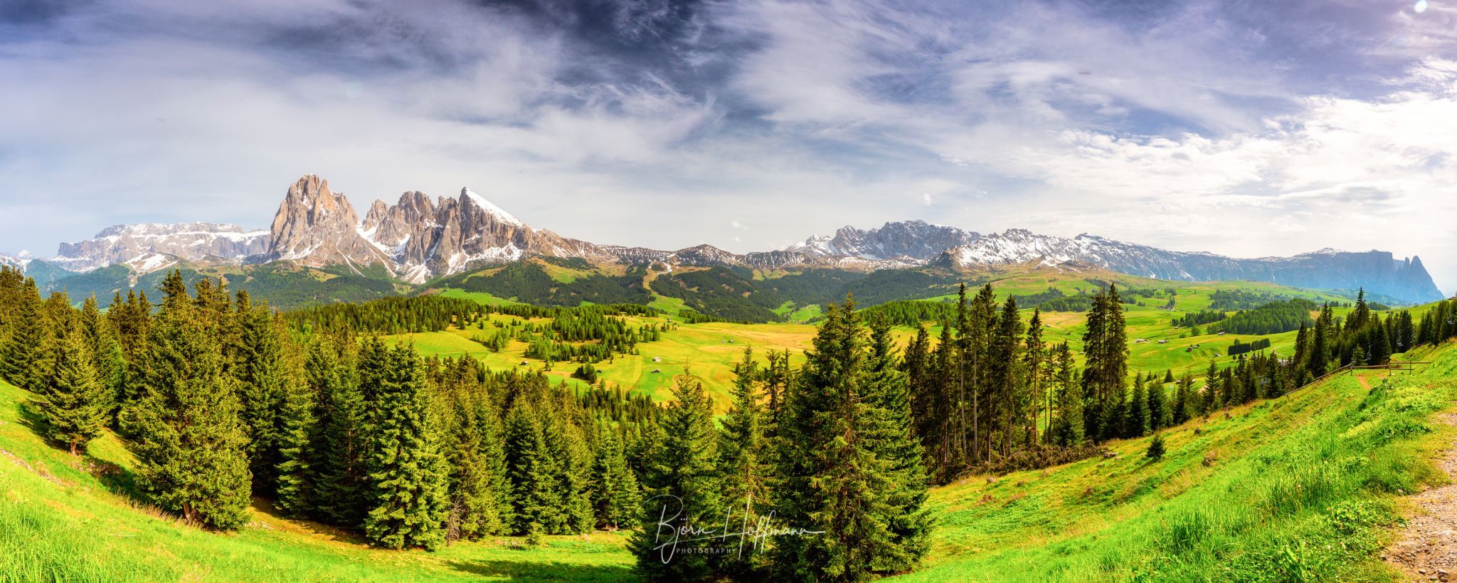 Seiser Alm / Alpe di Siusi, View from cable car station, Italy
