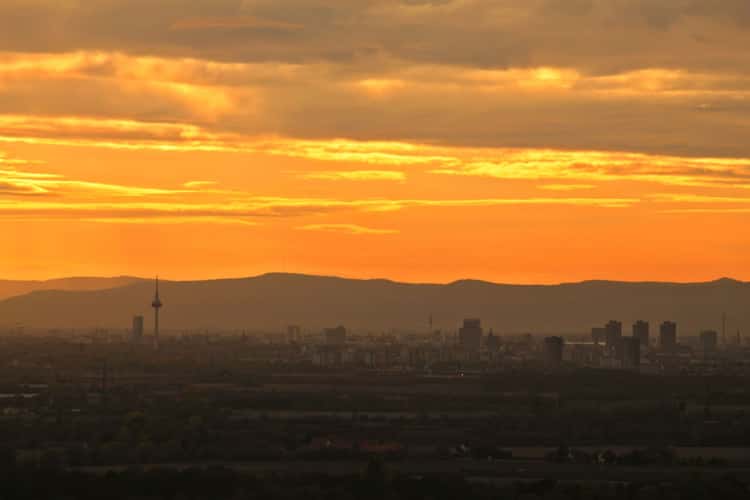 Sunset in the rhine valley
