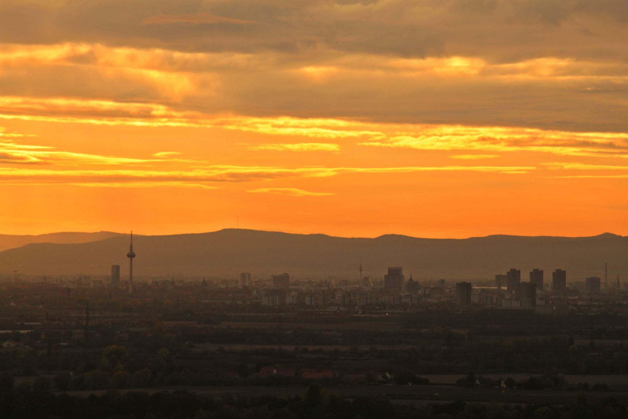 Sunset in the rhine valley, Germany