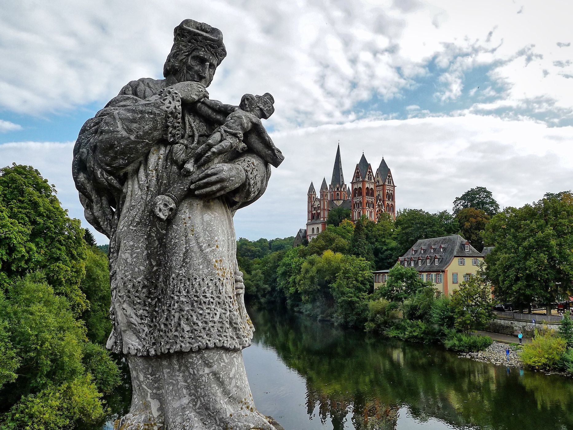 St. Nepomuk & Cathedral of Limburg a. d. Lahn, Germany
