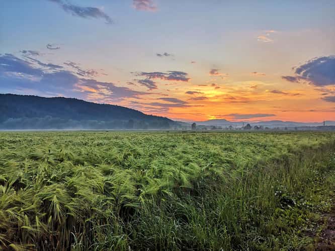 Sunset at Schöckl, seen from Gleisdorf