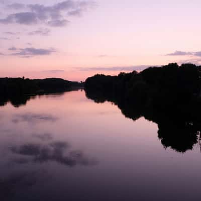 Sunset on Cher river, France