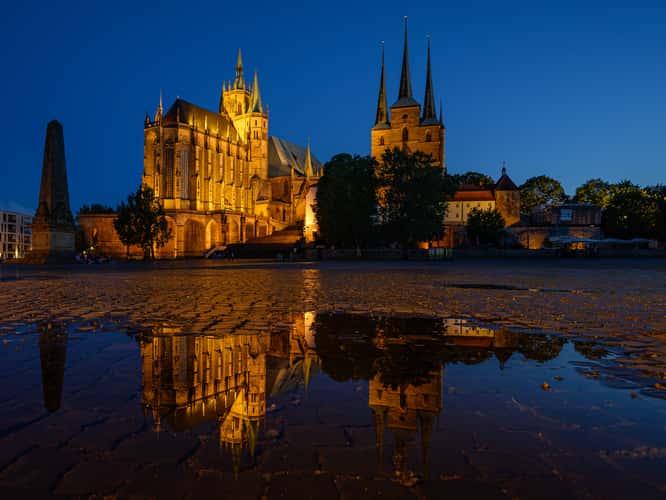 Two churches on a little hill, Erfurt