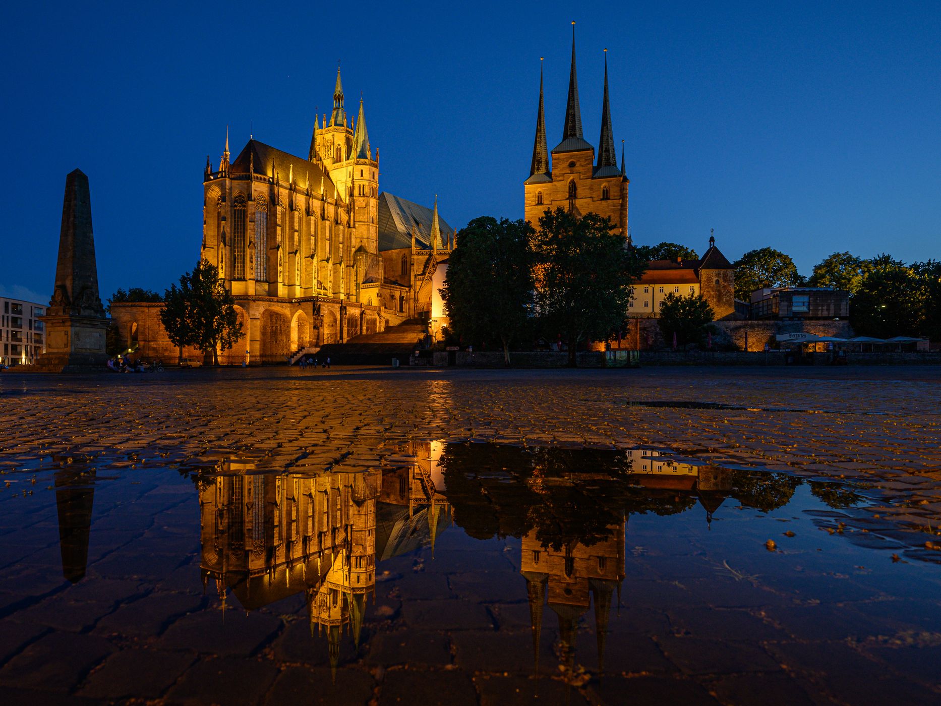 Two churches on a little hill, Erfurt, Germany
