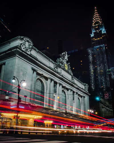 Upward View of Grand Central and Chrysler Building