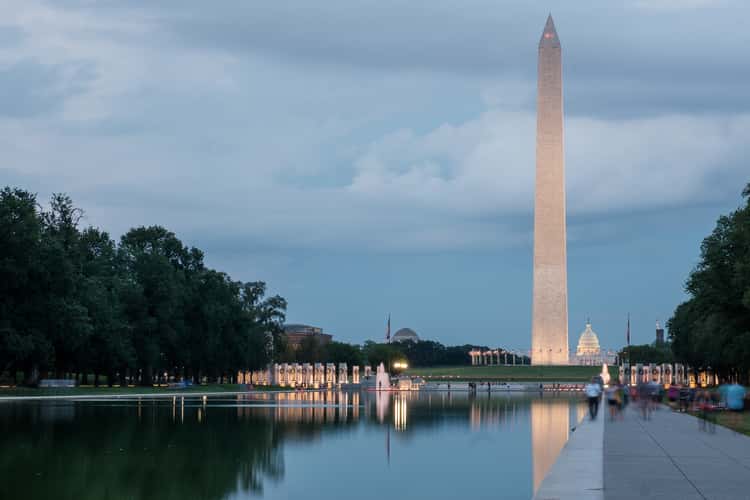 View from Lincoln Memorial in direction Washington monument