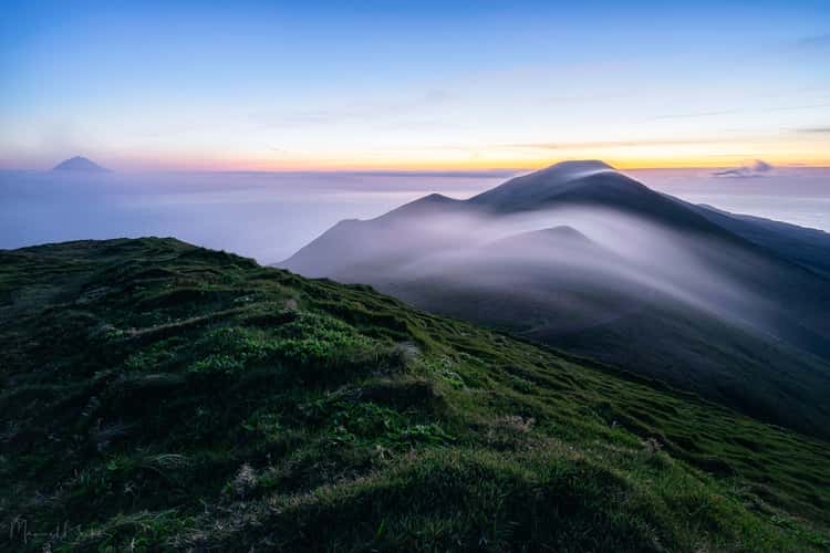 View from the highest mountain of Sao Jorge, Azores