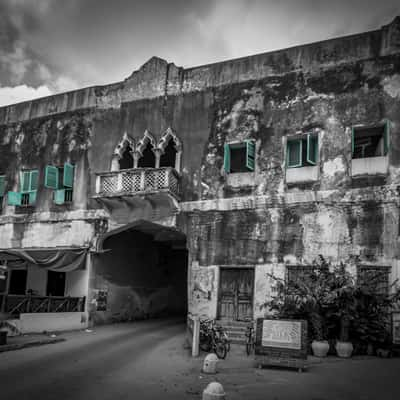 Building with a road through it Zanzibar, Tanzania