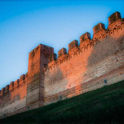 Cittadella walls from the river, Italy