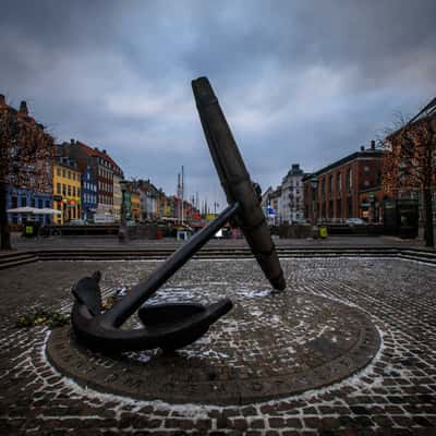 Copenhagen Memorial Anchor in the snow, Denmark