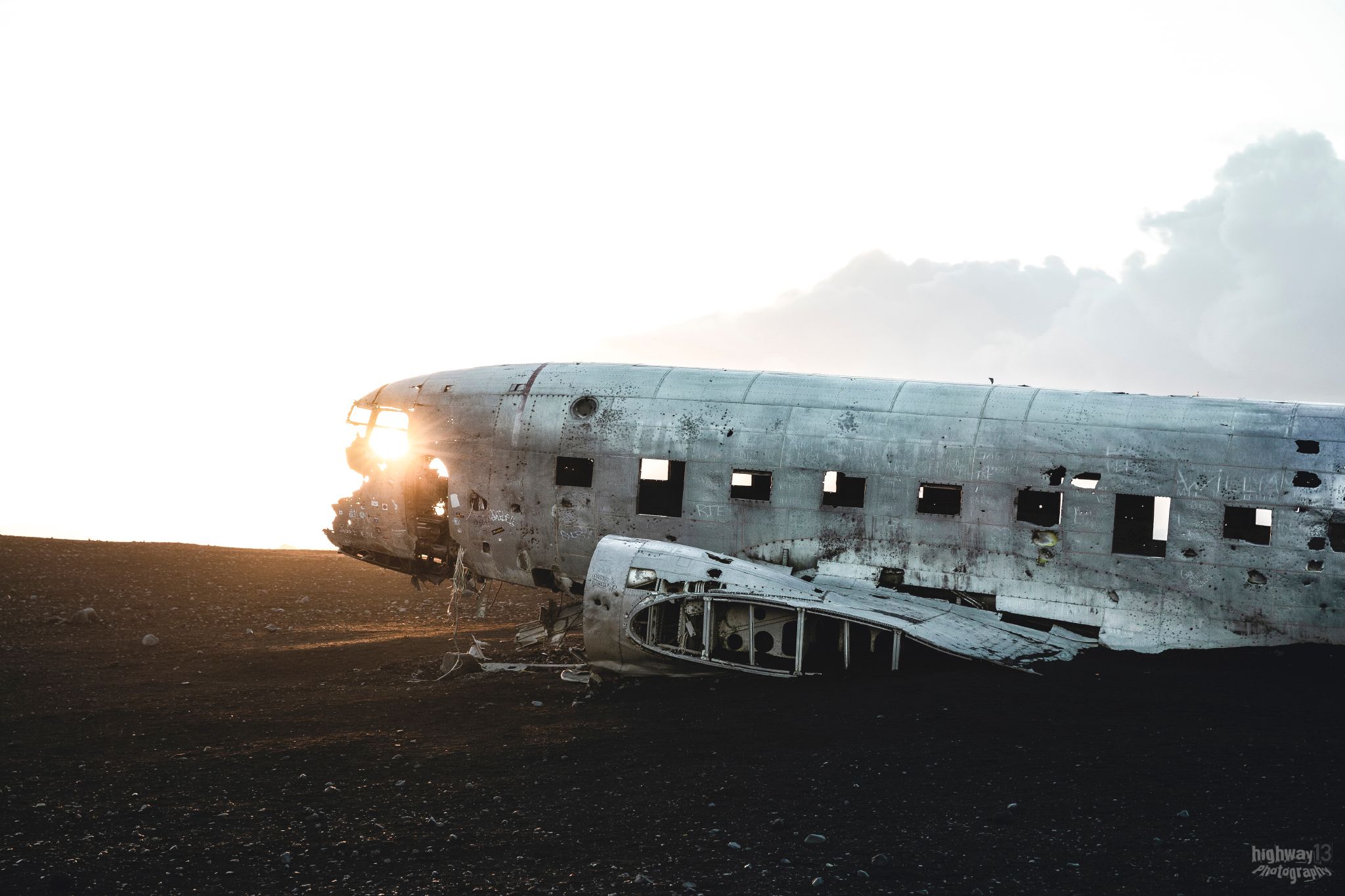 Solheimasandur Plance Wreck from the side, Iceland