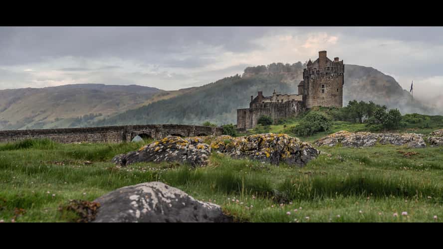 Side view II of Eilean Donan Castle, Scotland