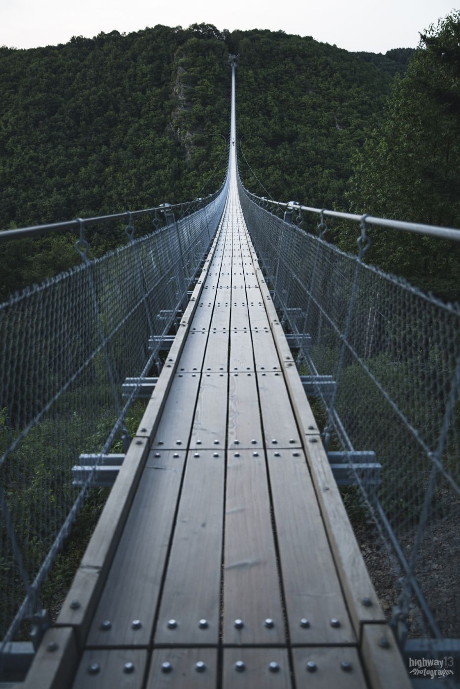 On the rope bridge, Germany
