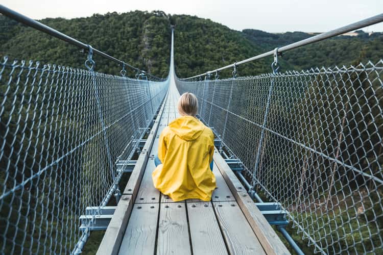 On the rope bridge