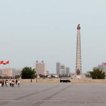 Juche Tower from Kim Il Sung Square, North Korea