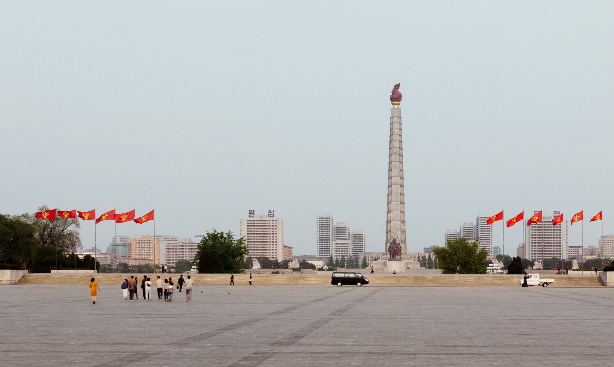 Juche Tower from Kim Il Sung Square, North Korea