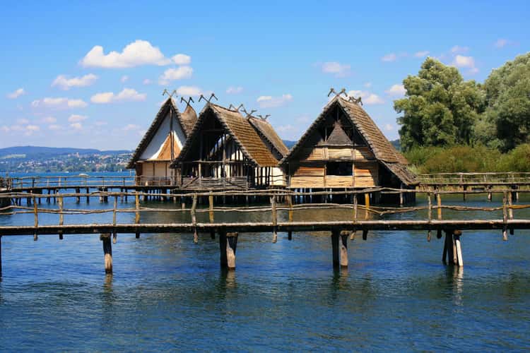 Pile dwellings in Uhldingen on Lake Constance