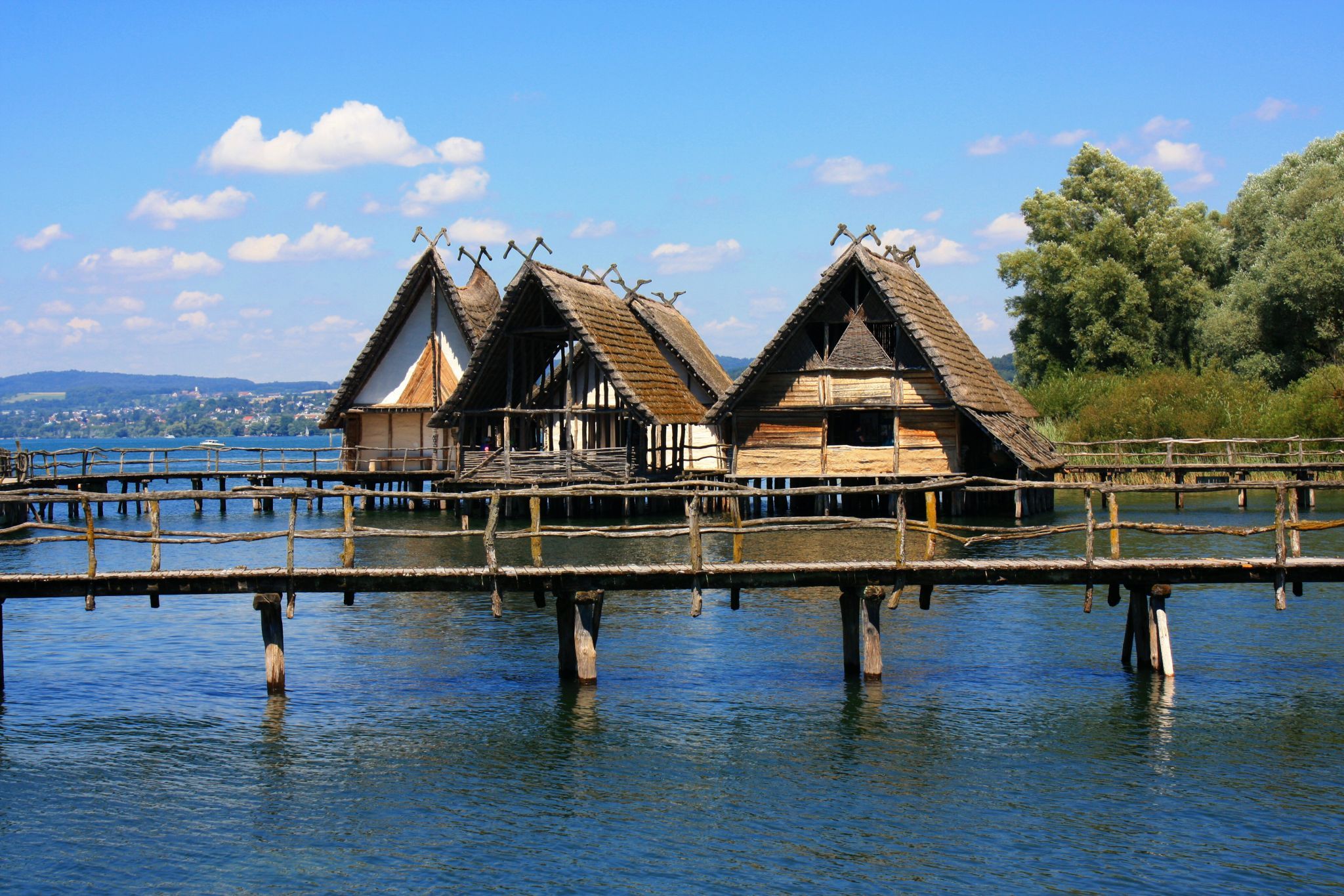 Pile dwellings in Uhldingen on Lake Constance, Germany