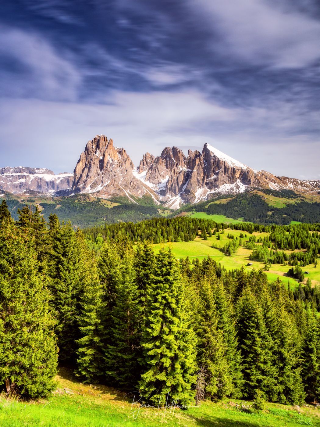 Seiser Alm / Alpe di Siusi, View from cable car station, Italy