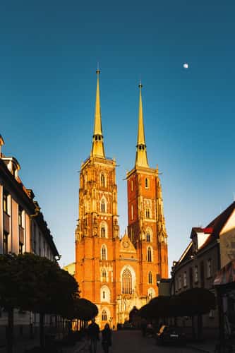 Square in front of the Cathedral in Wrocław