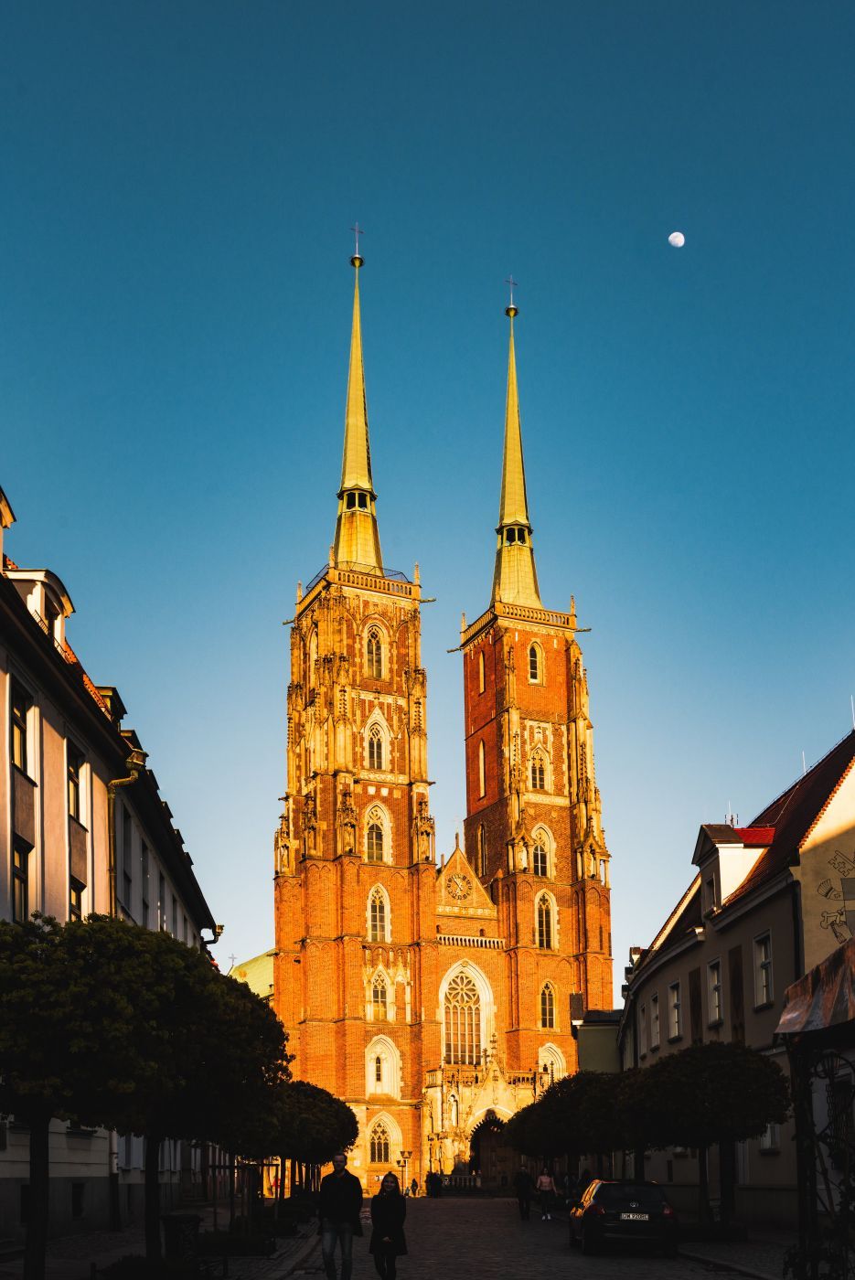 Square in front of the Cathedral in Wrocław, Poland