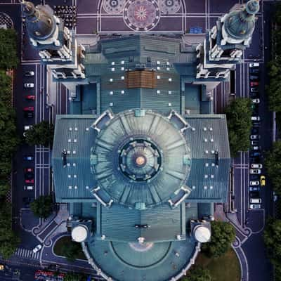 St. Stephen's Basilica from Air, Budapest, Hungary